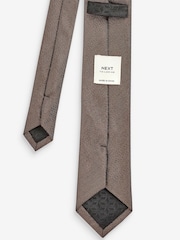 Bronze Brown Metallic Thread Slim Party Tie And Pocket Square Set - Image 3 of 4
