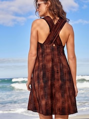 Brown Tie Dye Mini Dress - Image 3 of 5