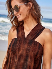 Brown Tie Dye Mini Dress - Image 4 of 5