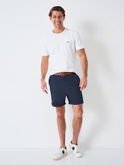 Темно-синий - Crew Clothing Classic 100% Cotton Bermuda Chino Shorts - Изображение 3 из 4