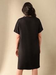 Live Unlimited Black Curve Linen Dress - Image 2 of 4