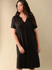 Live Unlimited Black Curve Linen Dress - Image 3 of 4