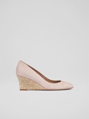 LK Bennett Eevi Suede Cork Wedges - Image 1 of 4