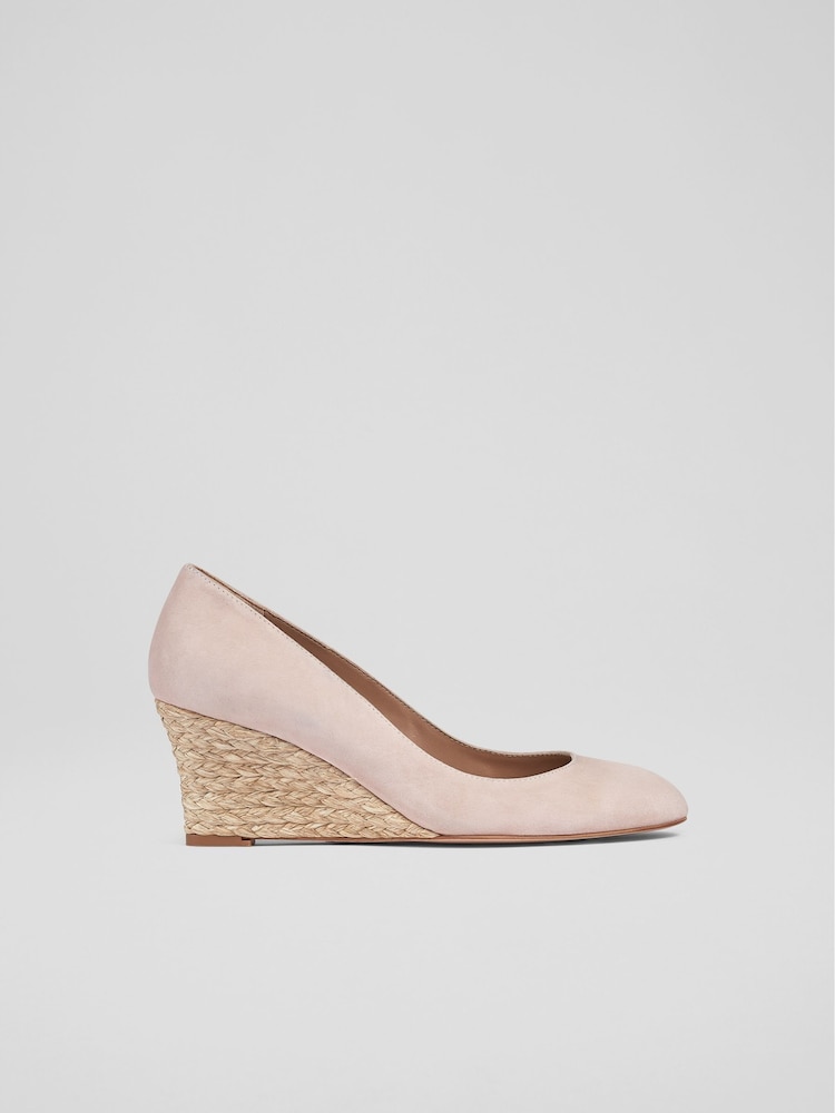 LK Bennett Eevi Suede Cork Wedges - Image 1 of 4