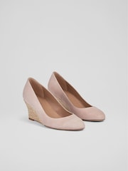 LK Bennett Eevi Suede Cork Wedges - Image 2 of 4