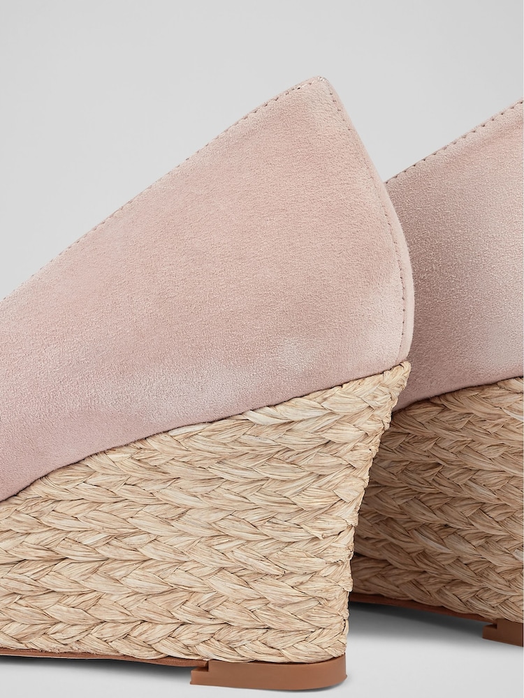 LK Bennett Eevi Suede Cork Wedges - Image 4 of 4