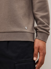 Natur/Braun - Langärmeliges, strukturiertes Polo-Shirt - Bild 6 von 9