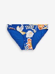 Blue Floral High Leg Briefs Bikini Bottoms - Image 4 of 4