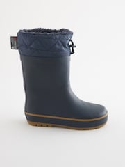 Navy Blue Thinsulate™ Warm Lined Cuff Wellies - Image 1 of 5