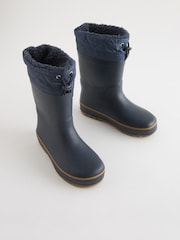 Navy Blue Thinsulate™ Warm Lined Cuff Wellies - Image 2 of 5