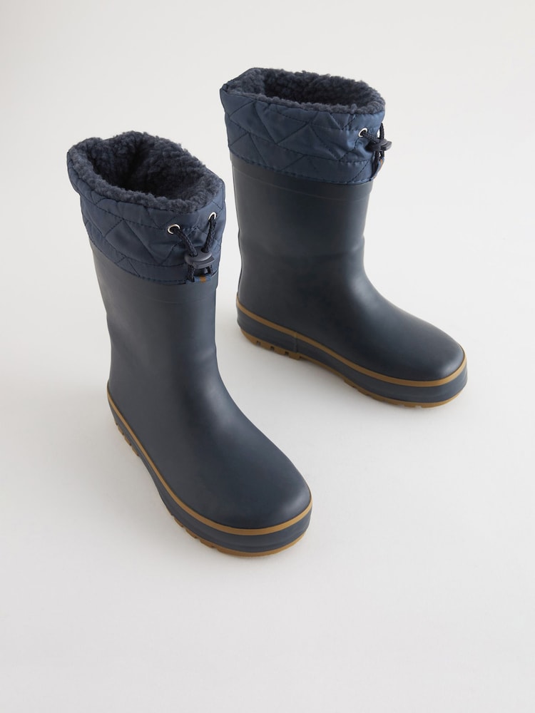 Navy Blue Thinsulate™ Warm Lined Cuff Wellies - Image 2 of 5