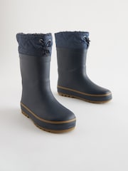 Navy Blue Thinsulate™ Warm Lined Cuff Wellies - Image 3 of 5