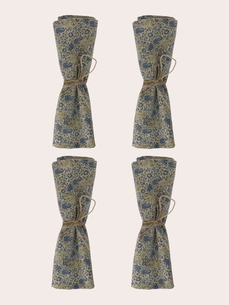Laura Ashley Set of 4 Yellow Daniela Napkins - Image 2 of 4