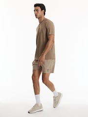 Reiss Beige 5 Deep Split Short Reiss | Castore 5-Inch Training Shorts - Image 1 of 10