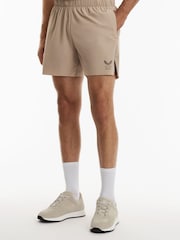 Reiss Beige 5 Deep Split Short Reiss | Castore 5-Inch Training Shorts - Image 3 of 10