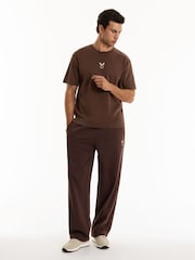 Reiss Cocoa Bark/Stone Cas Reiss | Castore Cotton Relaxed Graphic T-shirt - Image 3 of 6