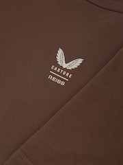 Reiss Cocoa Bark/Stone Cas Reiss | Castore Cotton Relaxed Graphic T-shirt - Image 5 of 6