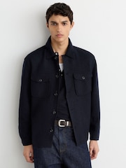 Reiss Quixote Wool Twin-Pocket Button-Through Overshirt - Bild 1 von 8