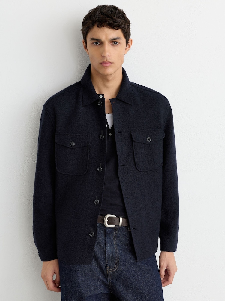 Reiss Quixote Wool Twin-Pocket Button-Through Overshirt - Bild 1 von 8