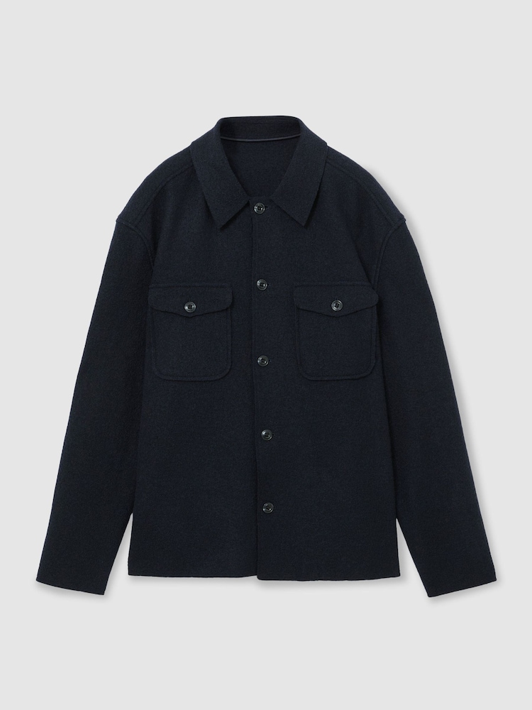 Reiss Quixote Wool Twin-Pocket Button-Through Overshirt - Bild 2 von 8