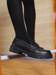 Kickers Black Womens Vegan Kori Loafers - Image 10 of 13