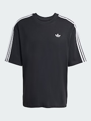 adidas Originals Black Adicolor 3-Stripes Oversized T-Shirt - Image 6 of 6