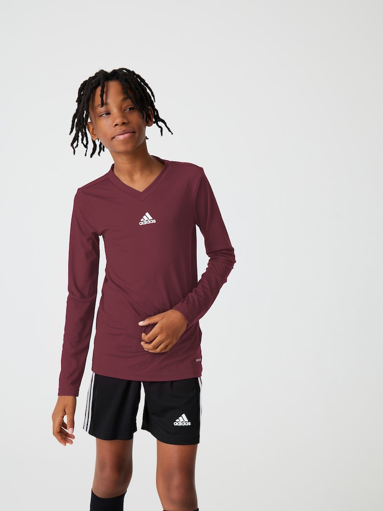 adidas Maroon Red Team Base T-Shirt - Image 1 of 6 adidas Maroon Red Team Base T-Shirt - Image 1 of 6