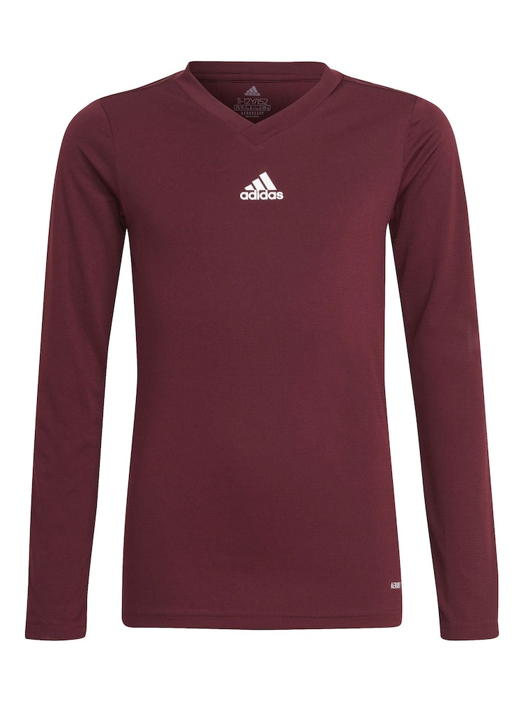 adidas Maroon Red Team Base T-Shirt - Image 2 of 6