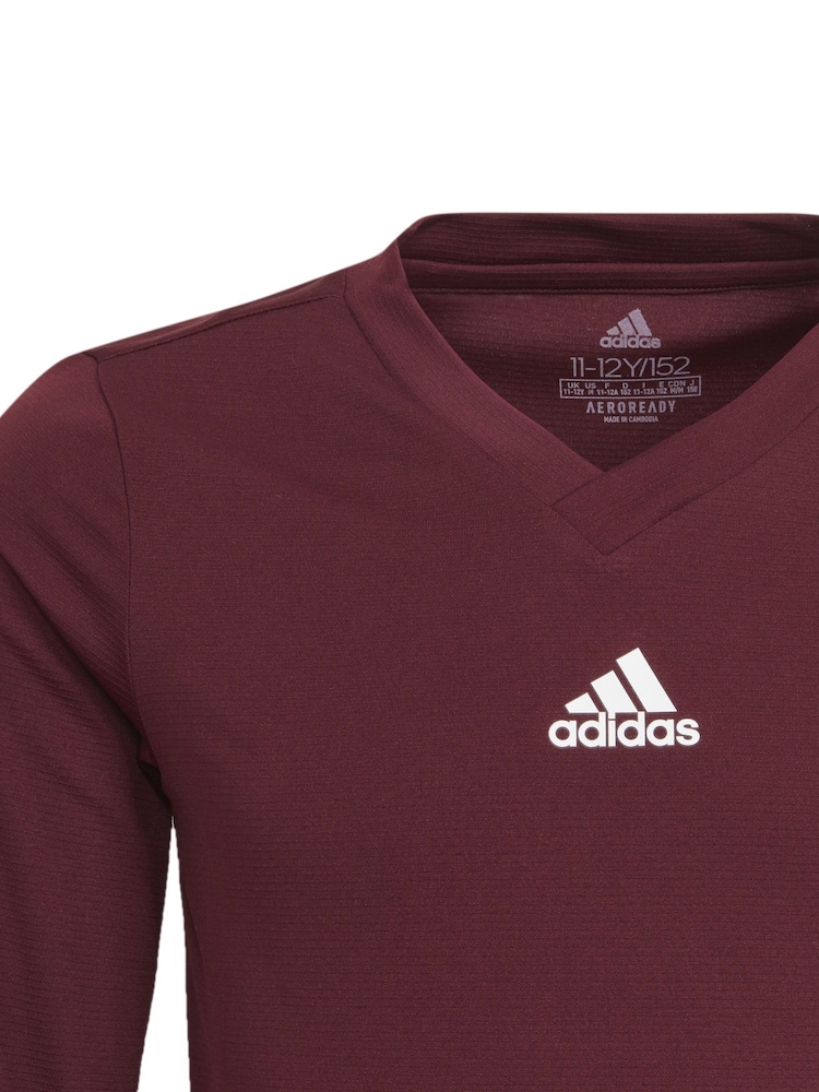 adidas Maroon Red Team Base T-Shirt - Image 4 of 6