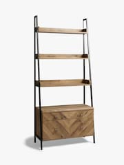 Dark Bronx Ladder Chevron Oak Effect Storage Shelf - Image 7 of 8