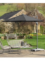 Pacific Anthracite Grey Garden Voyager T1 3m Round Parasol - Image 1 of 6