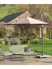 Pacific Taupe Brown Garden Voyager T1 3m Round Parasol - Image 1 of 7