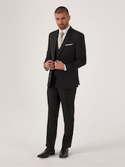 Skopes Black Tailored Fit Romulus Sustainable Suit: Jacket - Image 1 of 5
