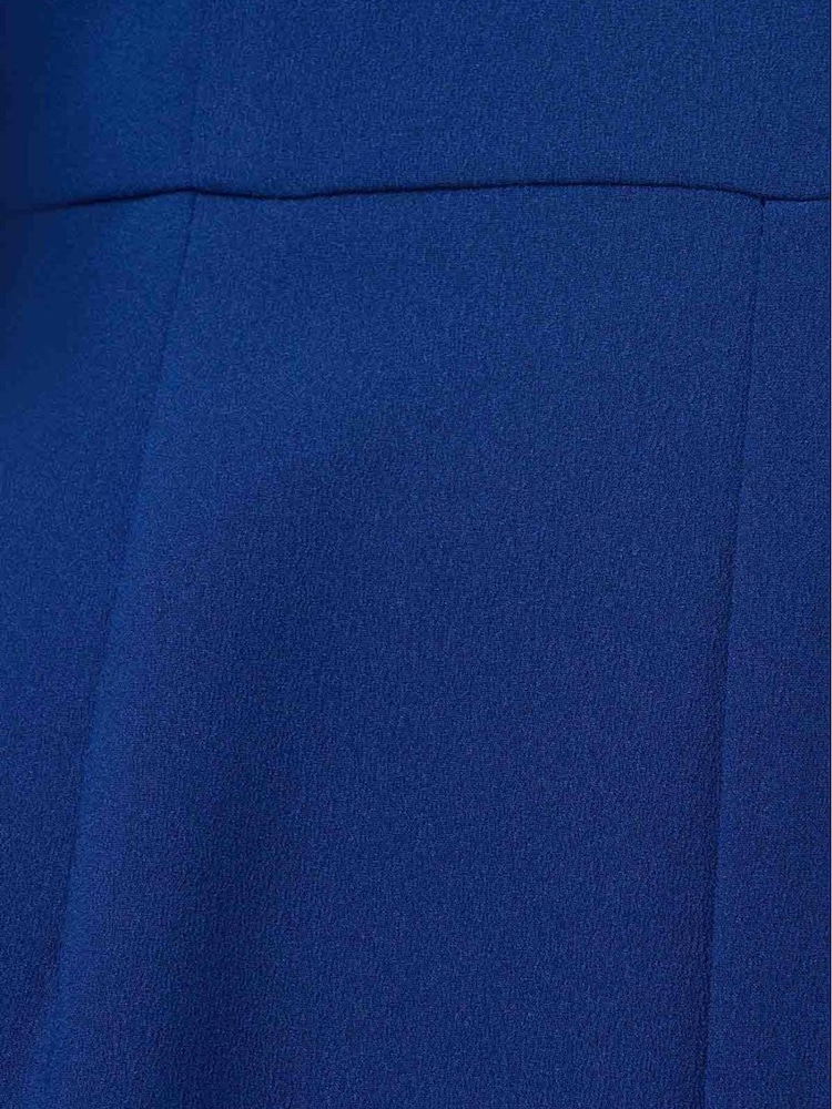 Adrianna Papell Blue Satin Crepe Draped Jumpsuit - Image 7 of 7 Adrianna Papell Blue Satin Crepe Draped Jumpsuit - Image 7 of 7