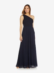 Adrianna Papell One Shoulder Chiffon Gown - Image 3 of 4