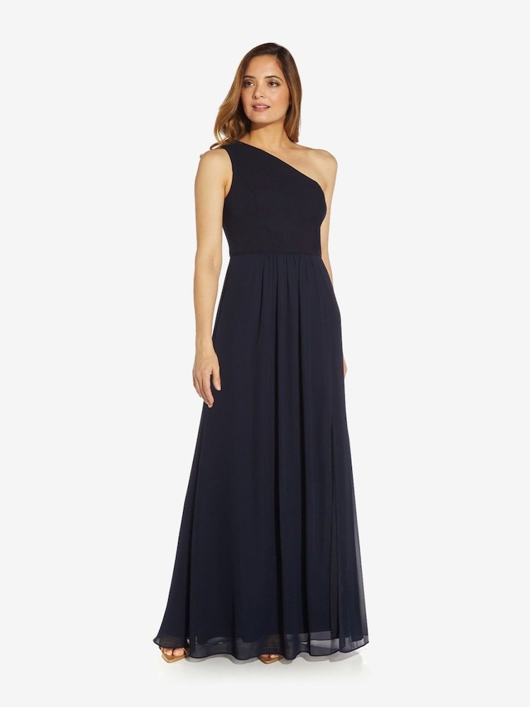 Adrianna Papell One Shoulder Chiffon Gown - Image 3 of 4