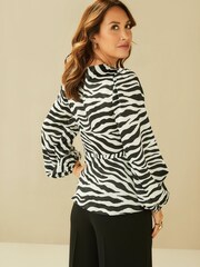 Myleene Klass Monochrome Wrap Blouse - Image 2 of 4
