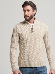 Superdry Natural Jacob Henley Jumper - Image 1 of 5
