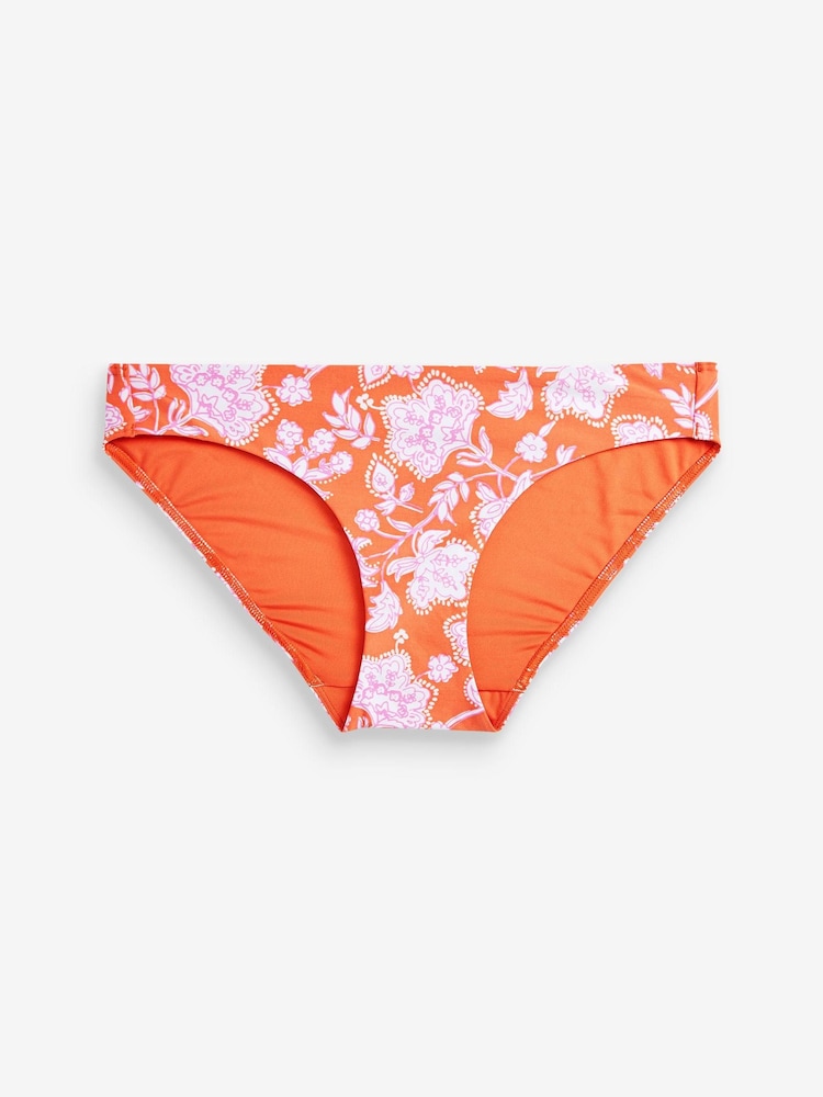 Red Floral High Leg Briefs Bikini Bottoms - Image 5 of 5