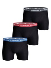Bjorn Borg Cotton Stretch Black Boxer 3 Pack - Image 1 of 5