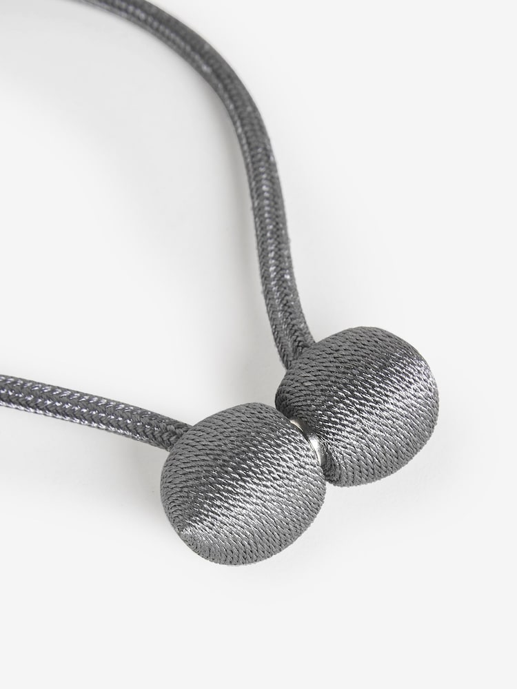 Charcoal Grey Magnetic Curtain Tie Backs Set of 2 - Image 3 of 4