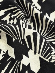 Black/White Geo Textured Long Sleeve Shirt with Pocket - Image 6 of 6