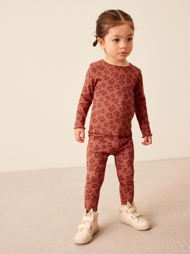 Animal Print Cotton Rich Long Sleeve Rib T-Shirt (3mths-7yrs) - Image 2 of 7