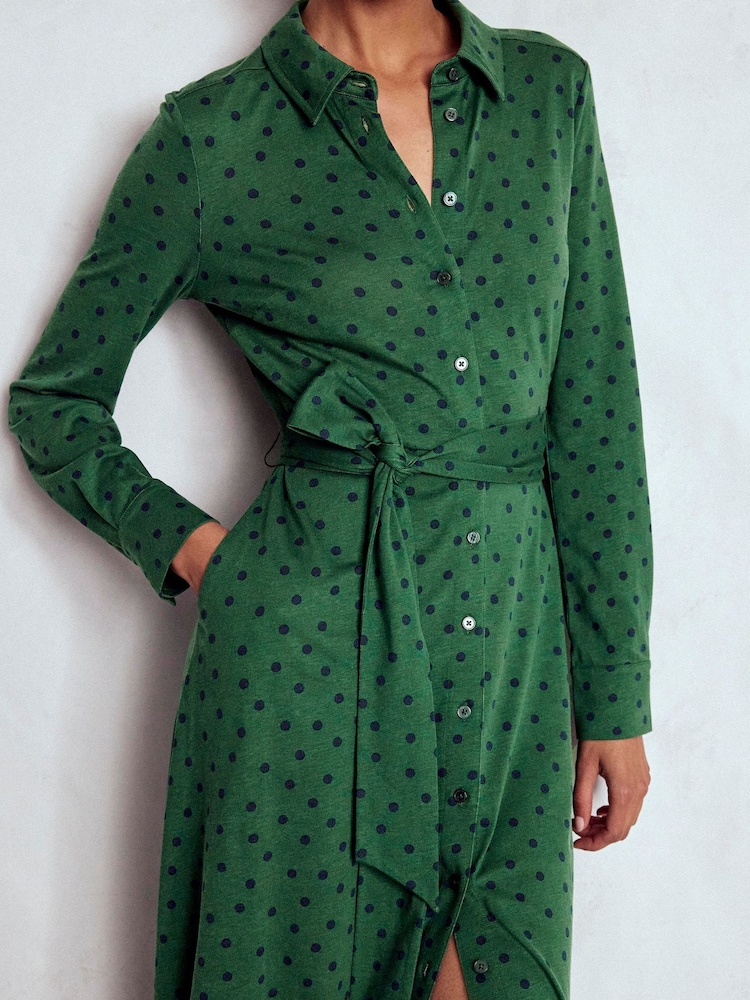 Boden Green Marcia Jersey Shirt Dress - Image 2 of 6 Boden Green Marcia Jersey Shirt Dress - Image 2 of 6