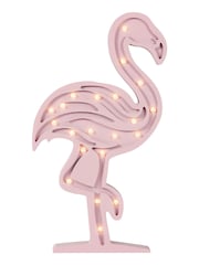 glow Pink Wooden Flamingo Table Light - Image 3 of 5