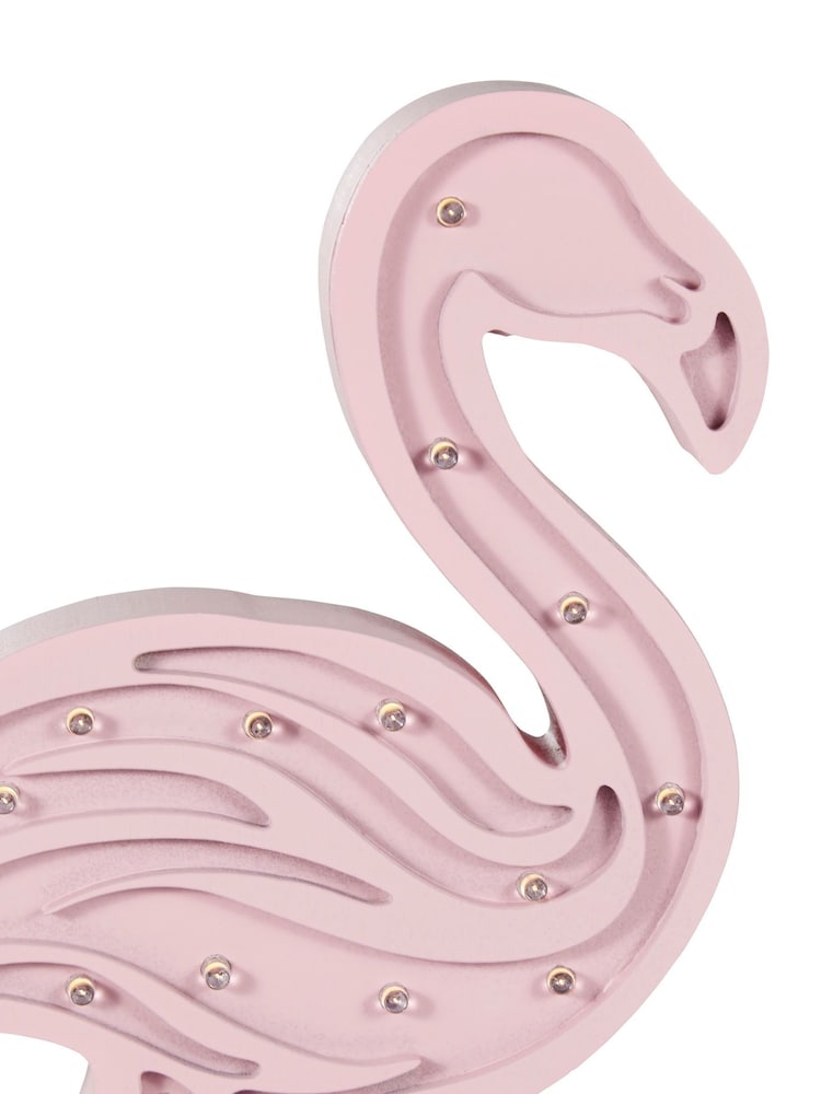 glow Pink Wooden Flamingo Table Light - Image 5 of 5