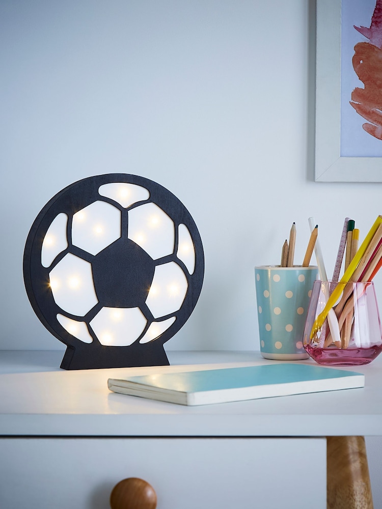 glow Black Wooden Football Rechargeable Wireless Table Light - Image 1 of 6