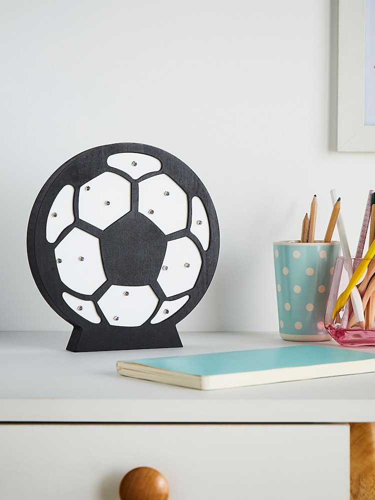 glow Black Wooden Football Rechargeable Wireless Table Light - Image 2 of 6