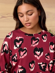 Berry Red Cotton Long Sleeve Pyjamas - Image 4 of 10