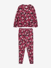 Berry Red Cotton Long Sleeve Pyjamas - Image 6 of 10